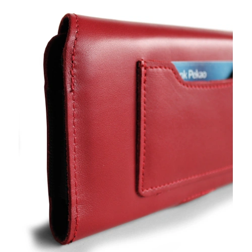 Leather protective case LURESKO ELLA XXL for phone - 170x85x12 / for handbag backpack (red)