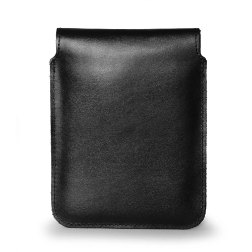 Leather case LURESKO CLAYER S for ebook 162x113x9mm (magnet)(black smooth black thread)