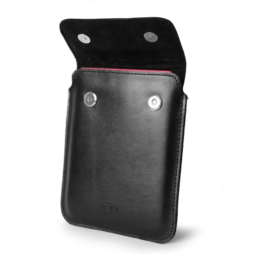 Leather case LURESKO CLAYER S for ebook 162x113x9mm (magnet)(black smooth black thread)