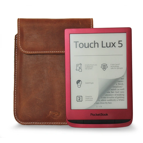Leather case LURESKO CLAYER S for e-book 162x113x9mm (vintage brown)