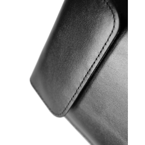 Leather case LURESKO CLAYER S for ebook 162x113x9mm (magnet)(black smooth black thread)