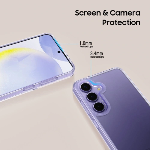 Etui Tech-Protect Flexair Hybrid zamontowane na Samsung Galaxy A56 5G, prezentujące jego elegancki wygląd.