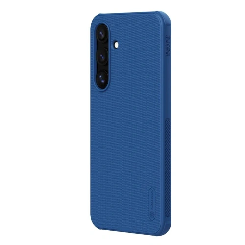 Nillkin Super Frosted Shield Pro case in blue, ideal for Samsung Galaxy S24 FE.