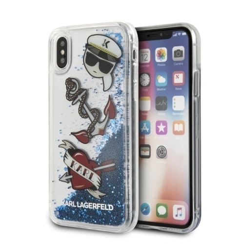 Etui Karl Lagerfeld KLHCPXKSG na iPhone X z efektowną, błyszczącą powłoką w kolorze różowym.