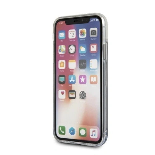 Etui na iPhone X z wycięciami na porty, idealne do codziennego użytku.