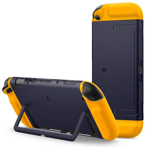 Etui Spigen Nano Pop Nintendo Switch 2 w kolorze granatowym, z widokiem na zewnętrzną stronę.