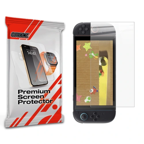 Folia ceramiczna GrizzGlass CeramicFilm do Nintendo Switch 2 z bliska, ukazująca jej gładką powierzchnię.