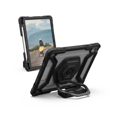 Etui UAG Plasma HS z funkcją kickstand, idealne do wygodnego oglądania multimedi&oacute;w.