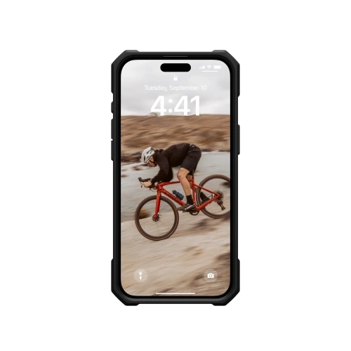 Zbliżenie na hybrydowy materiał etui UAG z funkcją MagSafe.