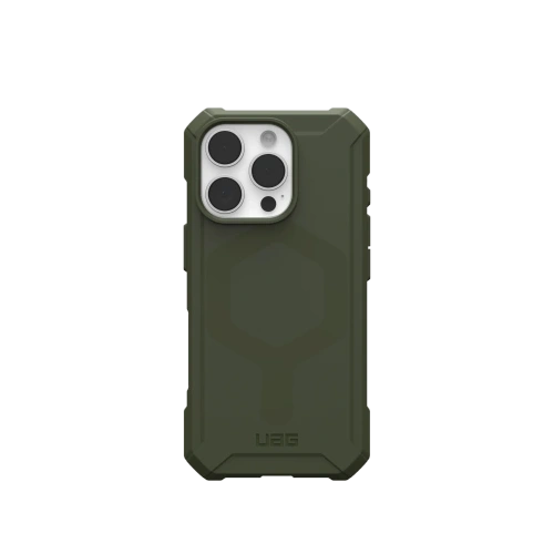 Η θήκη UAG Urban Armor Gear σε ελαιόχρουν χρώμα, ιδανική για την προστασία του iPhone 16 Pro.