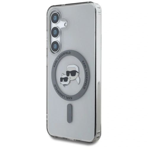 Widok etui Karl Lagerfeld Button na Samsung Galaxy S25 z bliska