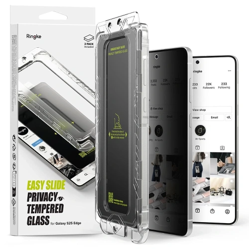 Szkło hartowane Ringke Easy Slide Samsung Galaxy S25 Edge Privacy [2 PACK]
