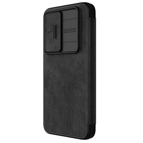 Nillkin Qin Pro case in black, perfect for protecting the Samsung Galaxy S24 FE.