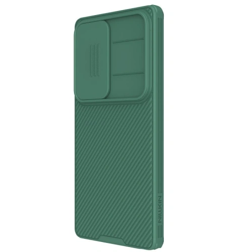 Nillkin Camshield Pro case in green color, perfectly fitted for Samsung Galaxy S25 Ultra.
