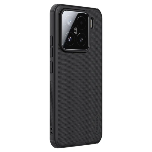 Close-up of the Nillkin case made of polycarbonate, showing finishing details.