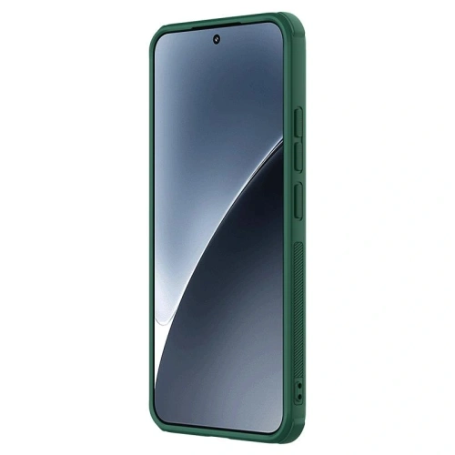 Husa Nillkin Super Frosted Shield Pro înconjurată de accesorii pentru telefon.