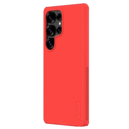 Husa Nillkin Super Frosted Shield Pro în culoare roșie, perfect adaptată pentru Samsung Galaxy S25 Ultra.