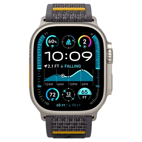 Brățara Spigen Athlex Air de culoare gri, ideală pentru Apple Watch 6/7/8/9/10/SE/Ultra.