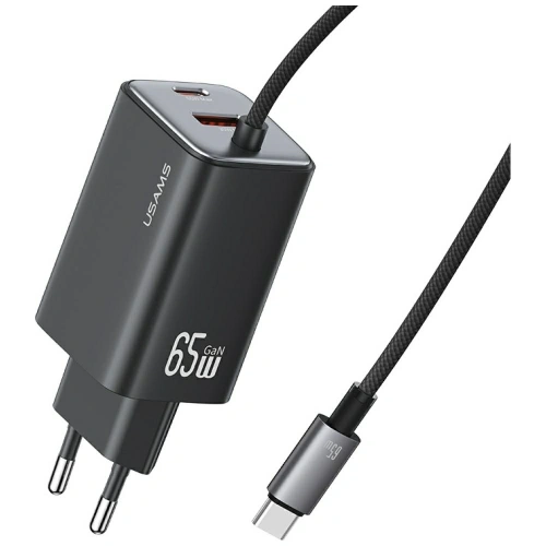 USAMS JC Series CC266 65W GaN black wall charger