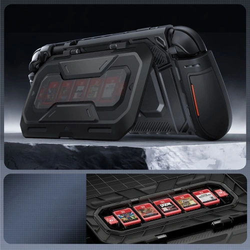 Zbliżenie na etui Supcase Titan, ukazujące detale i wycięcia na porty.