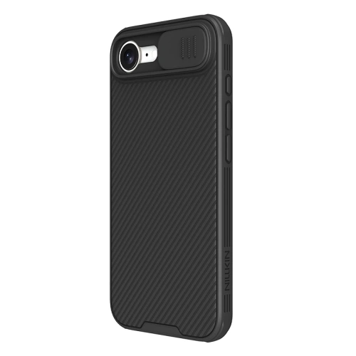 Nillkin Camshield Pro case in black, perfectly fitting the iPhone 16e.