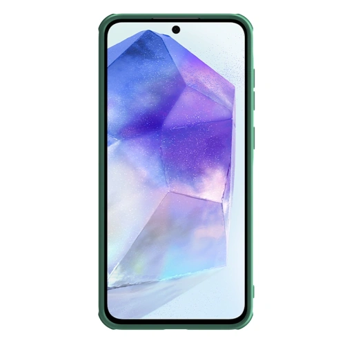 Stylowe etui Nillkin Camshield Pro w ciemnozielonym odcieniu, doskonałe do ochrony telefonu.