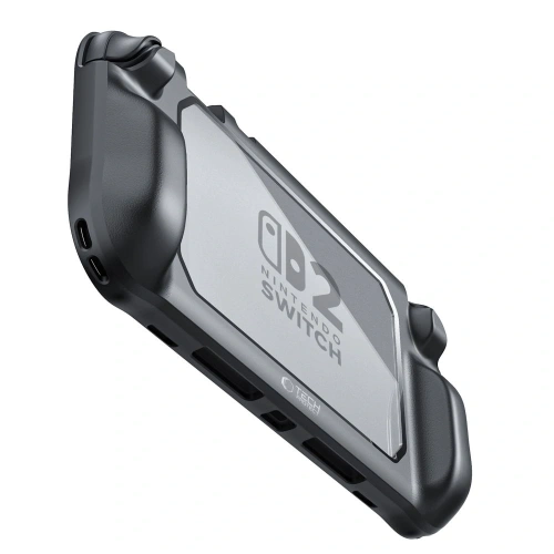 Widok etui Tech-Protect Magmat z przodu, ukazujący przezroczystą powłokę i czarne detale.