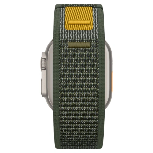 Close-up of the Spigen Athlex Air strap fabric in green.