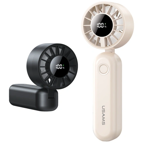 USAMS ZB352 foldable fan with angle adjustment and display