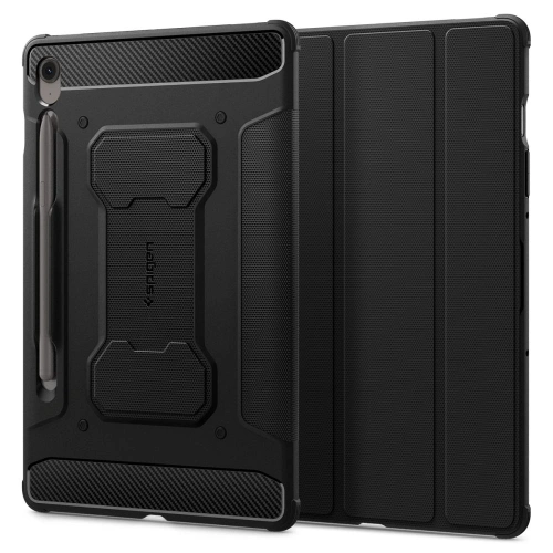 Spigen Rugged Armor Pro case in black, perfect for Samsung Galaxy Tab S9.
