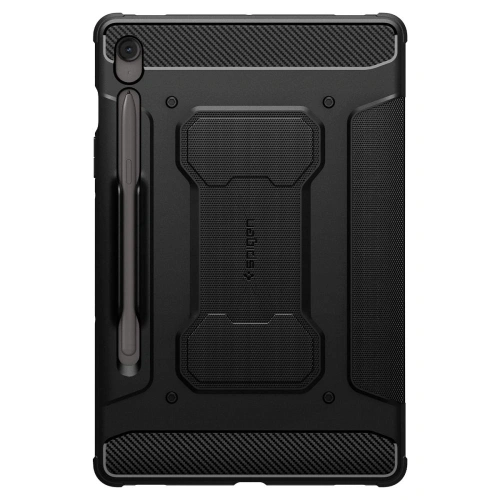Close-up of the Spigen Rugged Armor Pro case, showing details of the TPU material.