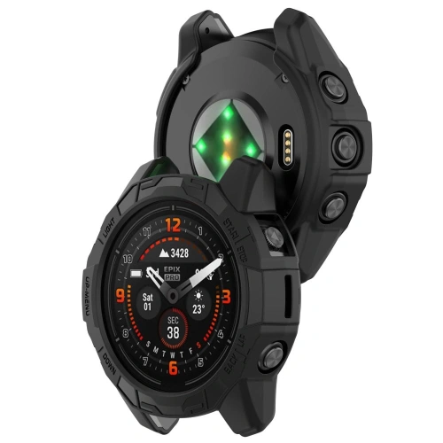 Etui Tech-Protect Defense Air w kolorze czarnym, idealne do ochrony smartwatcha Garmin Fenix 7.