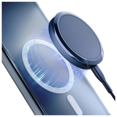 Nahaufnahme der 3MK Clear MagCase, die das flexible TPU-Material zeigt.