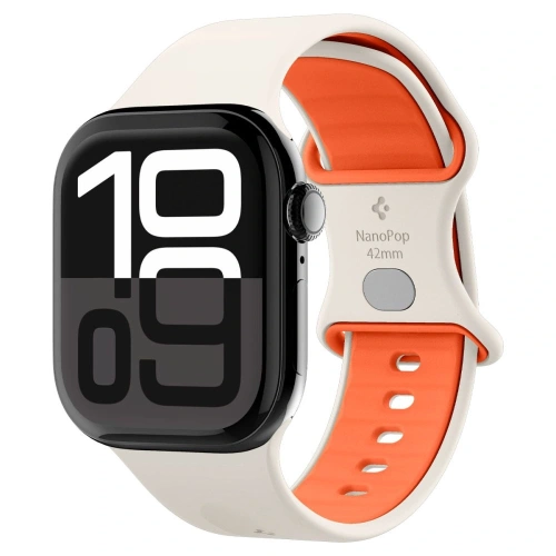 Silikonowy pasek Spigen Nano Pop w kolorze pomarańczowo-beżowym na Apple Watch 40/41/42mm