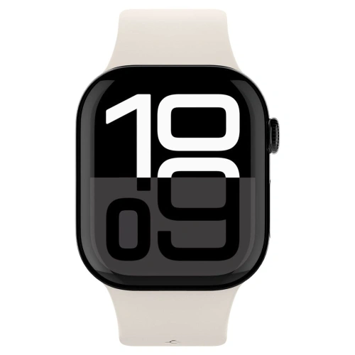 Elastyczny pasek do Apple Watch 6/7/8/9/10/SE w odcieniu beżowym, wykonany z miękkiego silikonu