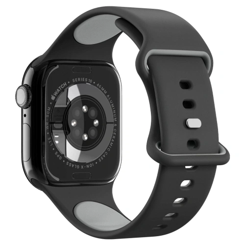 Nowoczesny czarny pasek Spigen Nano Pop wykonany z trwałego silikonu, pasujący do modeli Apple Watch 6/7/8/9/10/SE