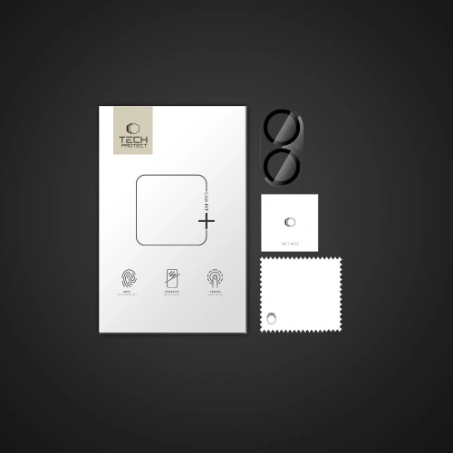 Szkło ochronne Tech-Protect Cam Fit+ w zestawie pojedynczej sztuki, zapewniając skuteczną ochronę obiektywu smartfona Apple iPhone 16 / 16 Plus