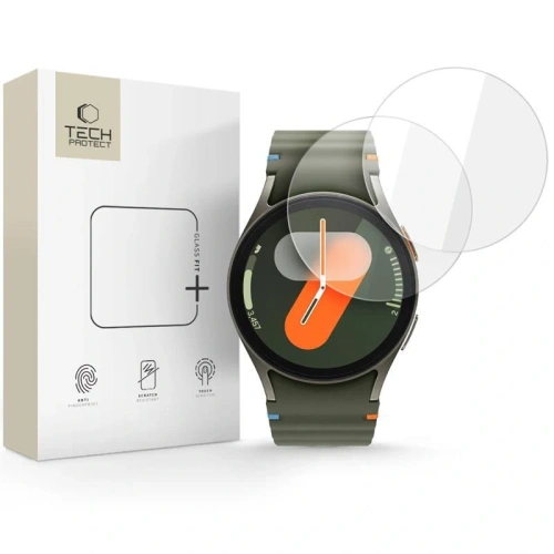 Szkło hartowane Tech-Protect Glass Fit+ na ekran Samsung Galaxy Watch 4/5/6/7/FE 40mm, zapewniające ochronę przed zarysowaniami