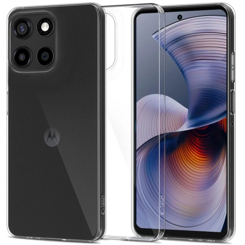 Przezroczyste etui Tech-Protect Flexair na Motorola Moto G56 5G, wykonane z TPU, zapewniające ochronę i lekkość.
