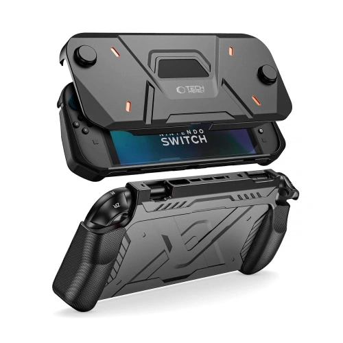Hybrydowe etui Tech-Protect Carbonox dla Nintendo Switch 2, idealne do ochrony konsoli.