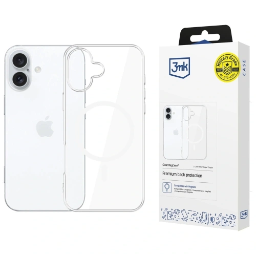 Etui 3MK Clear MagCase do Apple iPhone 17 w przezroczystym kolorze, doskonale dopasowane do telefonu.