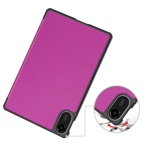 Fioletowe etui z klapką Bizon Case Tab Croc, stylowy dodatek dla Xiaomi Redmi Pad 2.