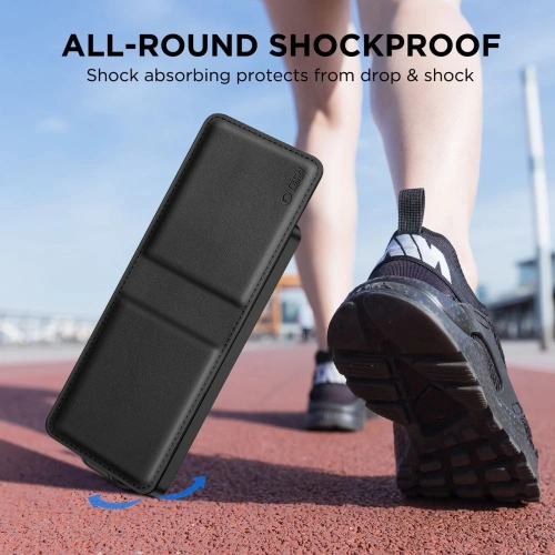 Etui Tech-Protect Wallet z klapką, stylowo prezentujące się na tle minimalistycznym.