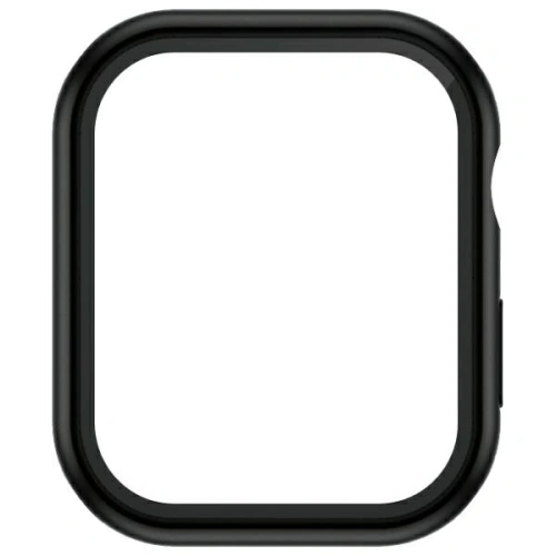 Close-up of the hybrid material of the PanzerGlass cover, perfectly fitted to the watch.