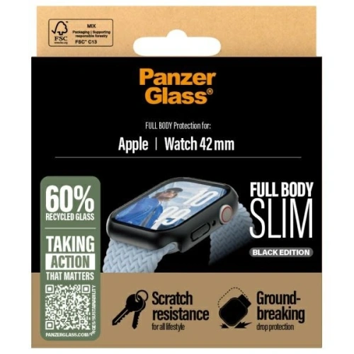Packaging of the PanzerGlass Snappie cover, protecting the smartwatch screen.