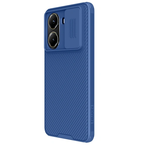 Nillkin Camshield Pro case in blue, perfectly fitted to Xiaomi Poco X7 Pro.