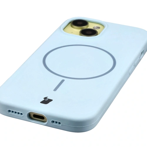 Husa din silicon cu inel magnetic Bizon Soft Case Magnetic pentru Apple iPhone 15 albastră - imagine 3
