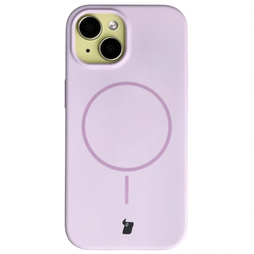 Silikonowe etui Bizon Soft Case Magnetic w jasnofioletowym kolorze na tle białej powierzchni.