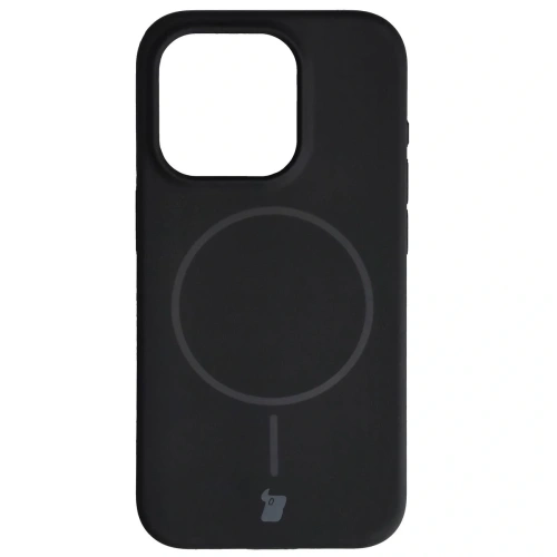Husa din silicon Bizon Soft Case Magnetic de culoare neagră pentru iPhone 15 Pro