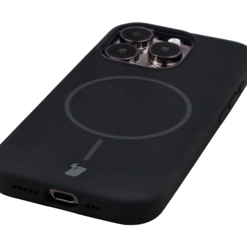 Husa din silicon cu inel magnetic Bizon Soft Case Magnetic pentru Apple iPhone 15 Pro negru - imagine 3